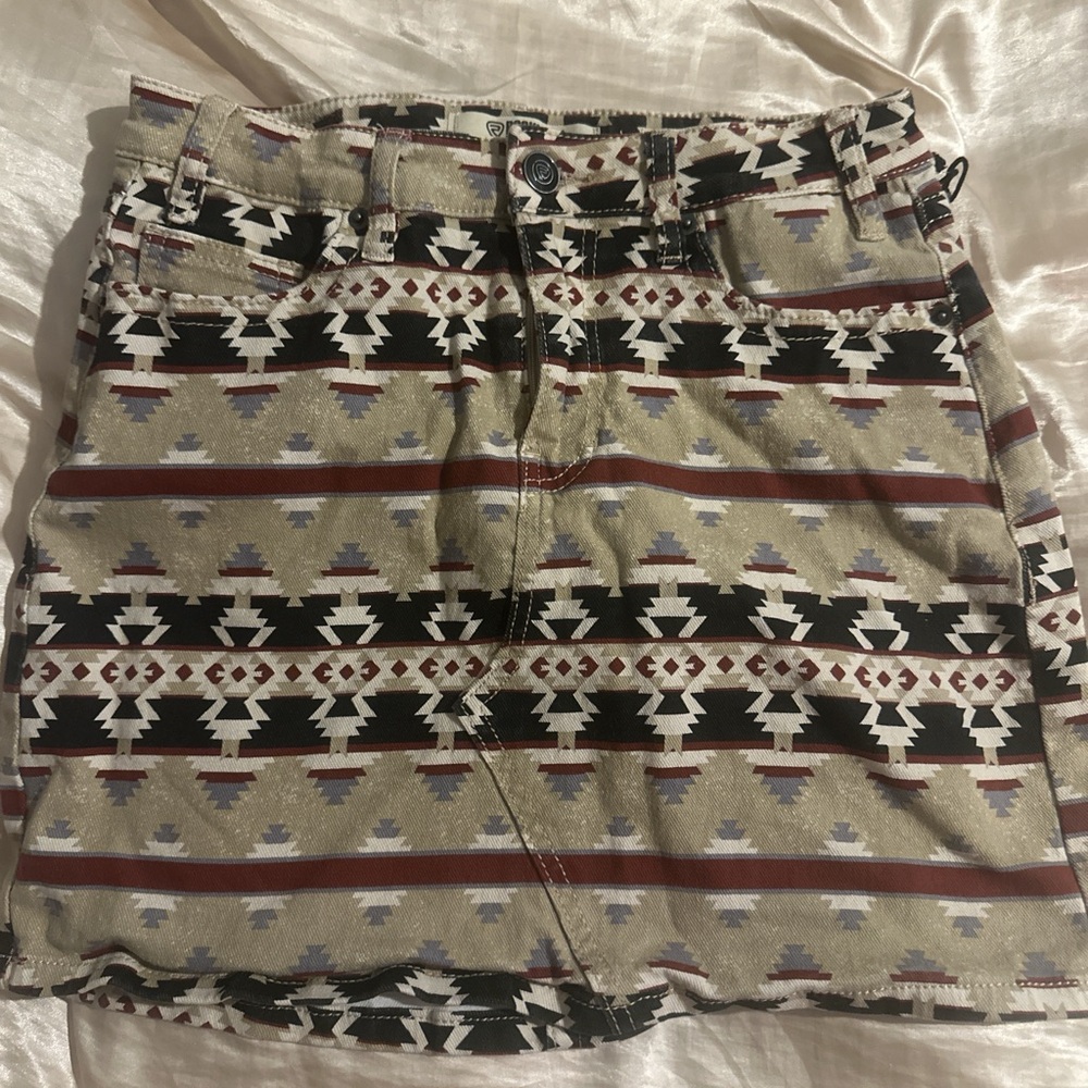 Aztec Patterned Tan Women's Skort